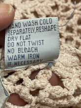 Load image into Gallery viewer, VTG Capacity Sweater Womens Small Pale Peach Crochet Lace Silk Oversized Tunic