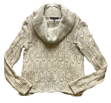 Load image into Gallery viewer, White House Black Market Sweater Womens Medium Gray Silver Knit Cowl Neck Boho