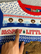 Load image into Gallery viewer, Bob Ross Sweater Adult Medium Blue Lights Up Ugly Christmas Paint Spencers Mens