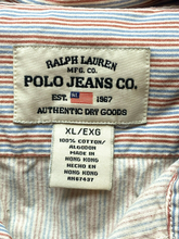 Load image into Gallery viewer, POLO Ralph Lauren Shirt Adult Extra Large Blue Red Stripes Button Up Casual Mens