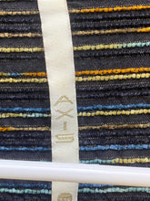 Load image into Gallery viewer, Axis Shirt Adult 2XL Black Funky Rainbow Striped Button Down Silk Rayon Mens