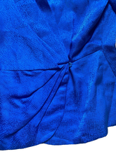 Load image into Gallery viewer, Vintage Argenti Shirt Womens 4 (Small) Blue Wrap Pure Silk Blouse Peplum Ladies