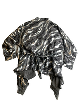Load image into Gallery viewer, Lumiere Sweater Womens Large Black Asymmetrical Waterfall Sequins Boho Cardigan