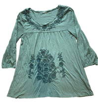 Load image into Gallery viewer, Garnet Hill Shirt Womens Extra Small Tunic Boho Folkloric Embroidered Peasant