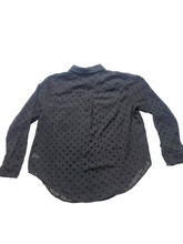 Load image into Gallery viewer, Torrid Shirt Womens 0 Large Black Velvet Polka-Dot Sheer Lined Button Up Blouse