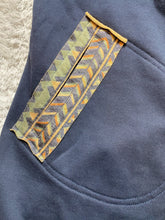 Load image into Gallery viewer, Miss Me Sweater Womens Medium Navy Aztec Boho Chic Open Front Cardigan Tunic