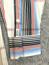 Load image into Gallery viewer, Enyce Clothing Co Shirt Adult 2XL White Black Blue Striped Button Up Casual Mens