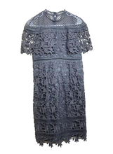 Load image into Gallery viewer, Chi Chi London Dress Womens 12 Gray Cut Out Maternity Lace Embroidered Pencil