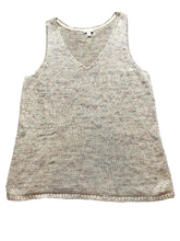 Load image into Gallery viewer, J Jill Shirt Womens Large Pastel Rainbow Tank Nylon Acrylic Linen V-Neck Ladies