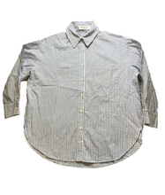 Load image into Gallery viewer, Janis & John Paris Shirt Womens 2XL XXL Blue Striped Button Up Pocket Ladies