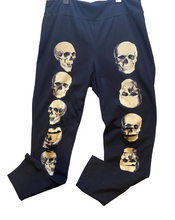 Load image into Gallery viewer, Vocal Pants Womens 2XL Black Skull Leggings Laser Slashed Cut Goth Punk NWOT