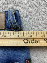 Load image into Gallery viewer, Zara Jeans Womens 02 (29x25.5) Blue Denim Sequin Rosette Applique Destroyed