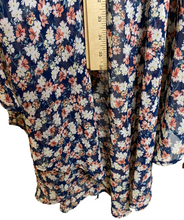 Load image into Gallery viewer, AUW Dress Womens 2X Navy AOP Flower Peasant Boho Lagenlook Maxi Plus Ladies