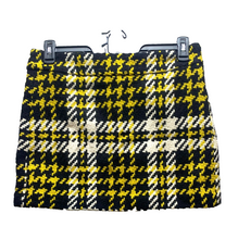 Load image into Gallery viewer, J Crew Skirt Womens 6 (34x15) Gold Black Houndstooth Wool Nylon Lined Mini Lady