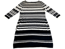 Load image into Gallery viewer, Lauren Ralph Lauren Dress Womens Extra Large Black White Nylon Bodycon Sweater