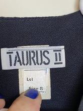 Load image into Gallery viewer, Vintage Taurus II Dress Womens 8 Medium Black Cocktail Sheath Rayon Nylon Ladies
