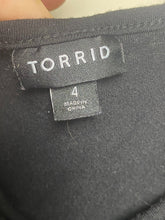 Load image into Gallery viewer, Torrid Dress Womens 4 4X Black Ruffled Smocked Cut Out Boho Lagenlook Maxi Plus