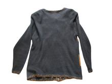 Load image into Gallery viewer, VTG Lisa International Sweater Womens Medium Safari Animal Cardigan Rayon Ladies