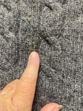 Load image into Gallery viewer, LL Bean Sweater Adult Large Gray Cable Knit Lambs Wool Nylon Outerwear Mens