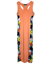 Load image into Gallery viewer, Coogi Dress Womens Extra Large Peach Summer Floral Long Maxi Spandex Halter Boho
