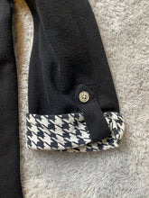Load image into Gallery viewer, Links Jacket Womens 3X Black Houndstooth Contrast Full Zip Collared Plus Ladies