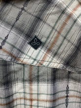 Load image into Gallery viewer, Prana Shirt Adult Extra Large Gray Plaid Slim Fit Organic Button Up Casual Mens