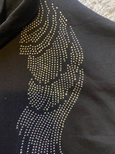Load image into Gallery viewer, Vocal Sweater Womens Black Large Bling Angel Wings Hooded Streetwear NWOT