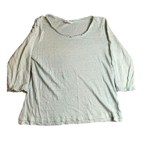 Load image into Gallery viewer, J Jill Shirt Womens Medium Green Love Linen Swiss Dot Detail Flowy Boho Blouse