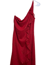 Load image into Gallery viewer, Jessica Mcclintock for Gunne Sax Dress Women 7 Small Ruffle Asymmetrical Shimmer
