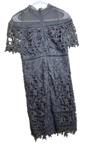 Load image into Gallery viewer, Chi Chi London Dress Womens 12 Gray Cut Out Maternity Lace Embroidered Pencil