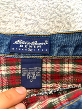 Load image into Gallery viewer, Eddie Bauer Jeans Womens 12 (30x27.5) Blue Straight Petite Flannel Lined Denim