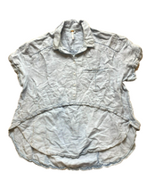 Load image into Gallery viewer, Free People Shirt Womens Medium Light Blue Oversized Linen Collared Buttons Boxy