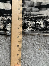 Load image into Gallery viewer, Tribal Dress Womens Extra Large Black White Crochet Lace Trim Sweater Boho Lady