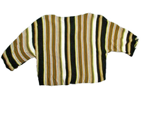 Load image into Gallery viewer, Polly & Esther Shirt Womens Large Button Front Tie Cropped Blouse Striped Ladies