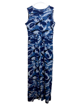 Load image into Gallery viewer, Woosea Dress Womens Extra Large Blue Deep V-Neck Maxi Boho Geometric Rayon