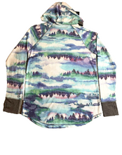 Load image into Gallery viewer, Cuddle Duds Sweater Womens Medium Blue Green Stretch Thermal Hoodie Naturecore