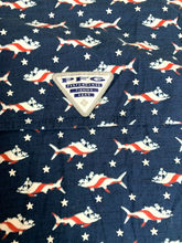 Load image into Gallery viewer, Columbia Shirt Adult Medium Navy AOP Patriotic Fish Vented Mesh Lined PFG Mens