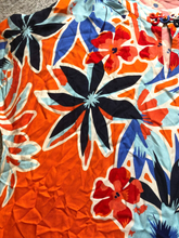 Load image into Gallery viewer, Soft Surroundings Shirt Womens PXL Petite Orange Blue Oversized Tropical Rayon
