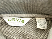 Load image into Gallery viewer, Orvis Sweater Adult Large Gray Mens Collared Elbow Patches Polo Outdoor Mens