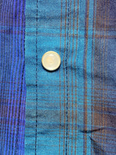 Load image into Gallery viewer, Levi's Shirt Adult Large Blue Gray Plaid Western Pearl Snaps Pockets Cowboy Mens