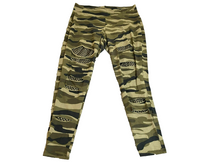 Load image into Gallery viewer, Torrid Leggings Womens 1 (31.9x25) Green Camo Slashed Fish Net Spandex Stretch