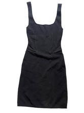 Load image into Gallery viewer, ZARA Dress Womens Medium Black Fitted Bodycon Ribbed Knit Mini Casual Mesh Trim