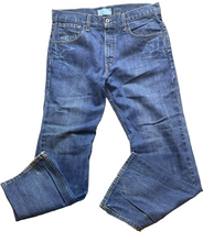 Load image into Gallery viewer, Vintage Levis Jeans Adult 34x32 Blue Denim True Boot Whiskered Y2K Baggy Mens