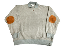 Load image into Gallery viewer, Orvis Sweater Adult Large Gray Mens Collared Elbow Patches Polo Outdoor Mens
