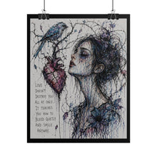Load image into Gallery viewer, "Love Doesn't Destroy You All At Once" Wall Art | Anatomical Heart Print