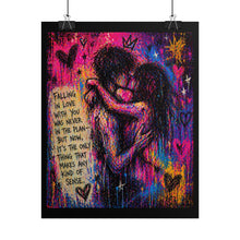 Load image into Gallery viewer, Romantic Graffiti Hug Poster — "Falling in Love With You" Art Print