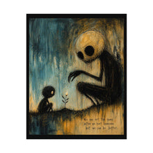 Load image into Gallery viewer, Rolled Poster — Moody Gothic Illustration Wall Art with Quote: "We Are Not the Same"