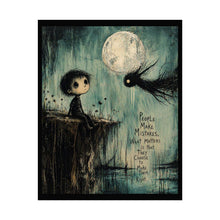 Load image into Gallery viewer, Rolled Poster — Moody Moonlit Illustration with Quote: “People Make Mistakes…”