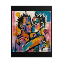 Load image into Gallery viewer, Cubist Queer Royalty Wall Art | Crowned Kissing Couple Pride Print