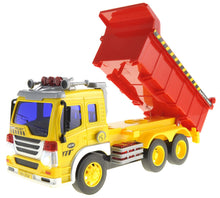 Load image into Gallery viewer, Friction Powered Dump Truck Toy With Lights And Sound